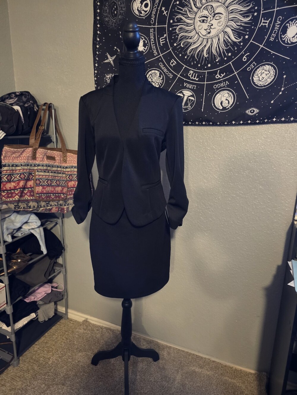 BONGO Black Women's Two-Piece Skirt Suit - Jacket & Pencil Skirt